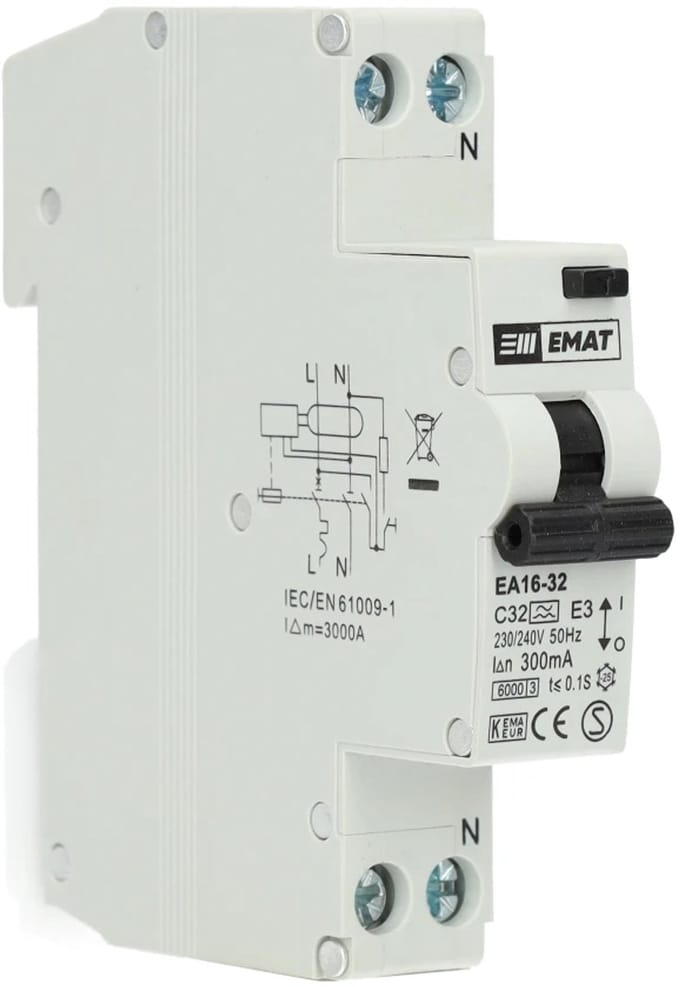 EMAT aardlekautomaat C32 1P+N 300mA Type A (85006053)