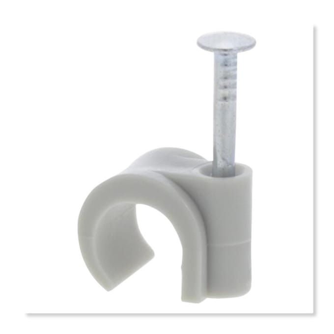 Q-link kabelclip rond 12 mm grijs.Inhoud 20 stuks