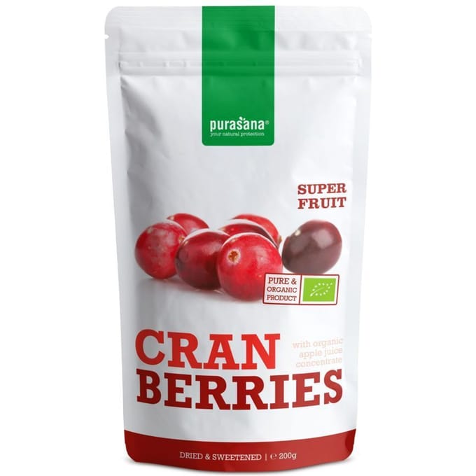 Purasana Veenbessen/canneberges/cranberries vegan bio (200g)