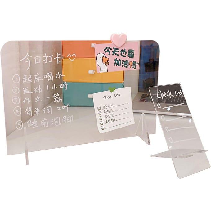 Acryl Whiteboard Creatief Transparant Uitwisbaar Draagbaar Desktop Memo Tablet voor Kantoor gray