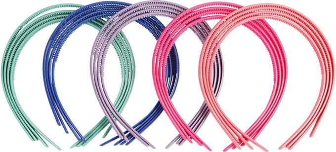 Haarbanden, B: 8 mm, diverse kleuren, 20 stuk/ 1 doos