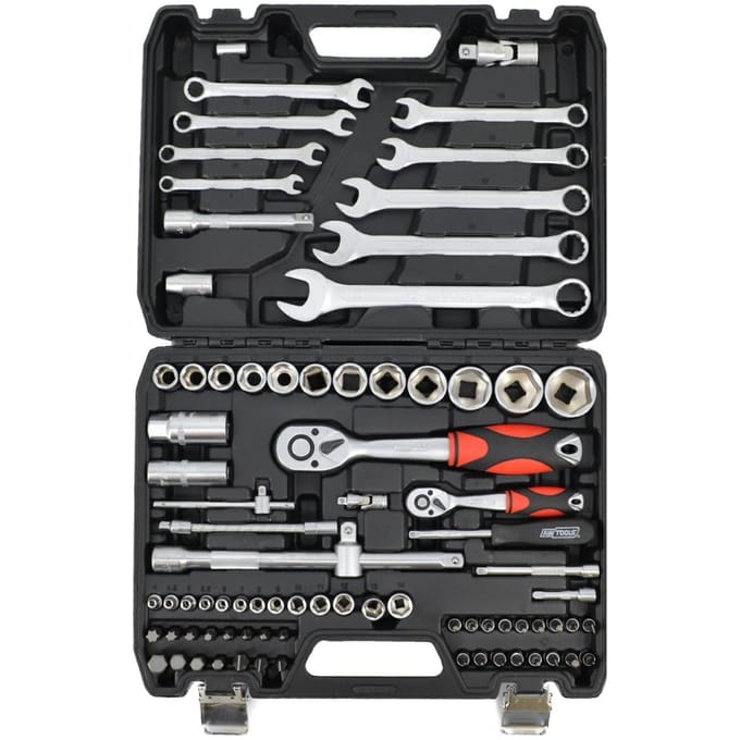 Awtools AW39082BL - Dopsleutelset - 1/4" en 1/2" - 82 Delig - CrV Staal