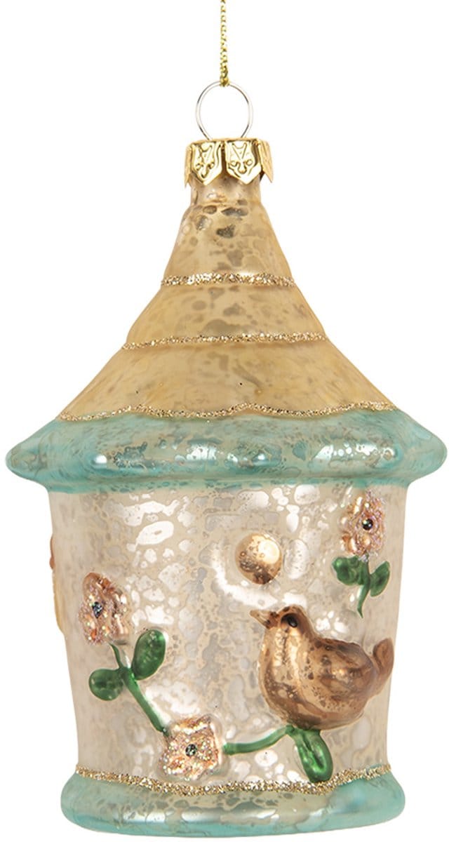 Clayre & Eef Kersthanger Ø 7x10 cm Wit Glas