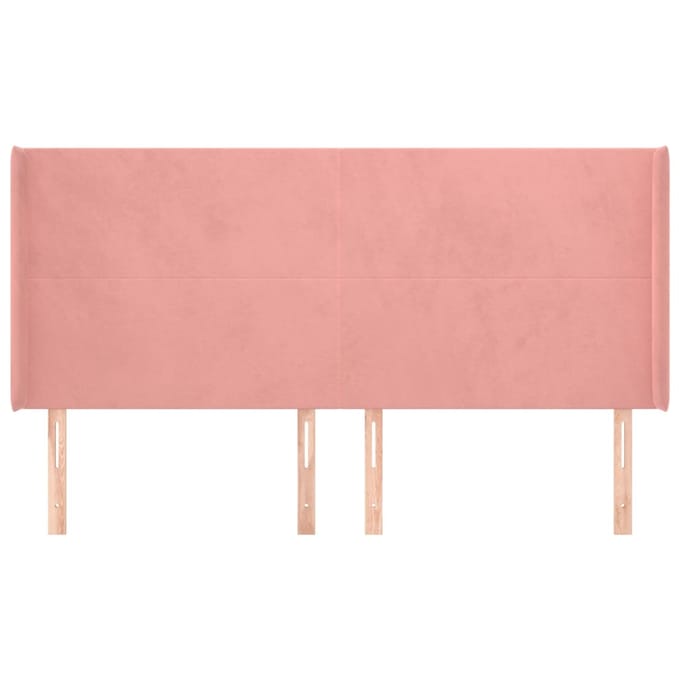 vidaXL - Hoofdbord - met - randen - 183x16x118/128 - cm - fluweel - roze