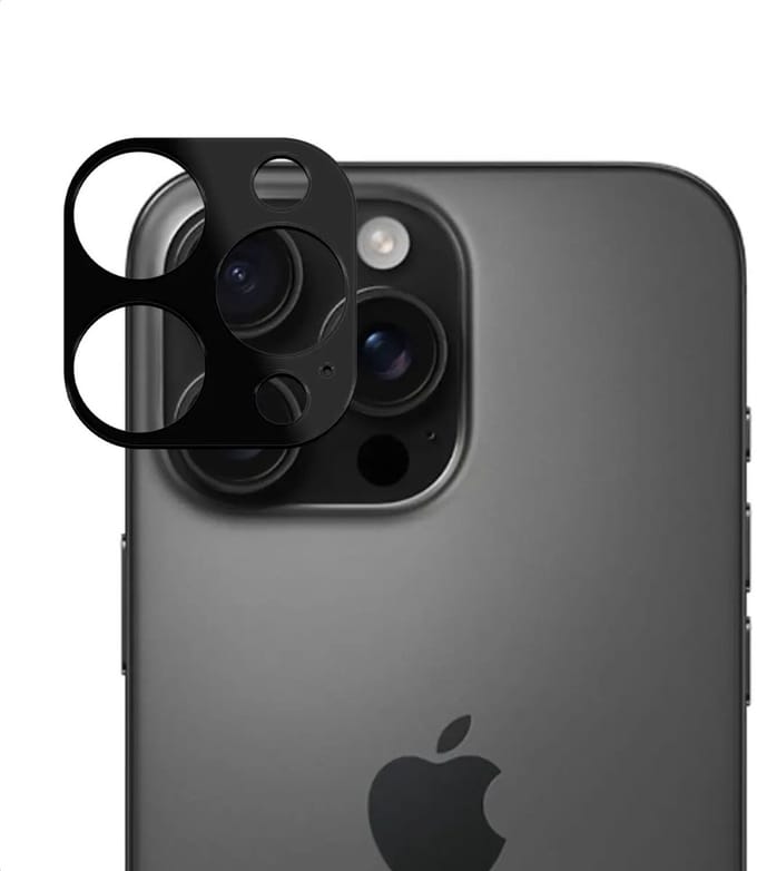 Rosso Camera Protector Geschikt voor Apple iPhone 16 Pro / 16 Pro Max | Camera Lens Bescherming | Case Friendly | Ultra Dun Glas | Zwart