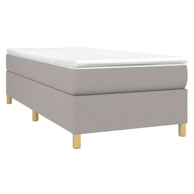 vidaXL - Boxspring - bed - 90x200 - cm - stof - lichtgrijs