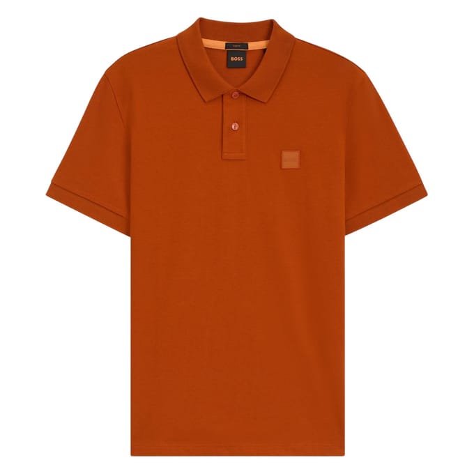 Boss Mannen Passagier Box Logo Polo Shirt (Oranje)
