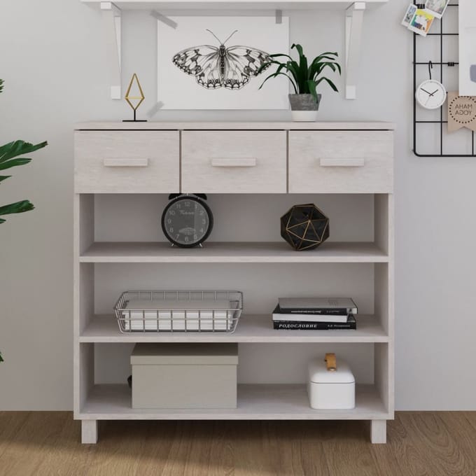 vidaXL - Wandtafel - HAMAR - 90x35x90 - cm - massief - grenenhout - wit