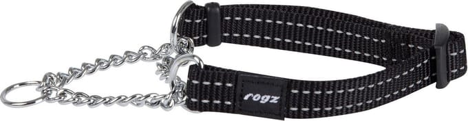 Rogz Utility Sliphalsband Ketting Zwart - Hondenhalsband - M 31-45x1.6 Cm