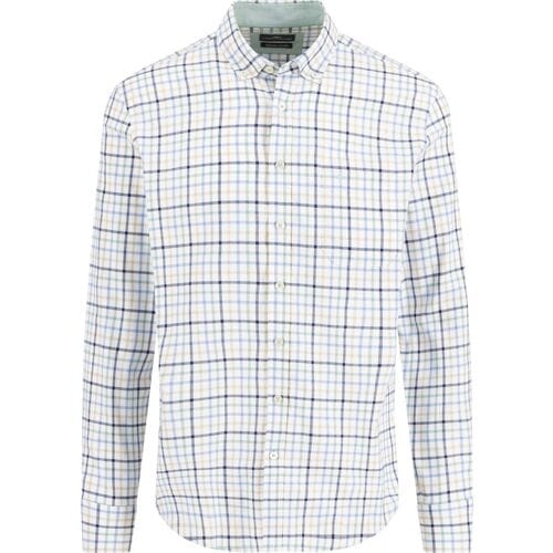 Fynch-Hatton Overhemd Multicolor Washed Oxford Check White-Blue-Multi / male