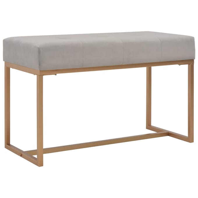 vidaXL - Bankje - 80 - cm - fluweel - grijs
