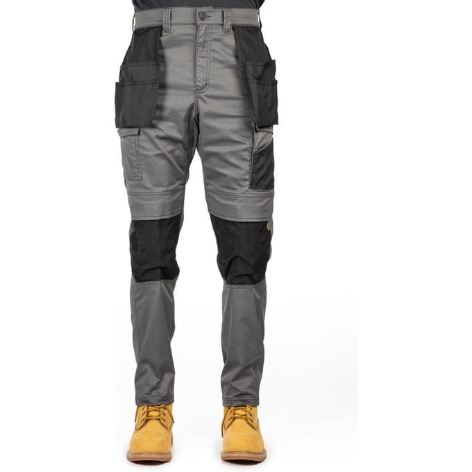 Caterpillar Essentiële Kniezak Stretch Holster Polyester Heren Grijze Buitenbroek