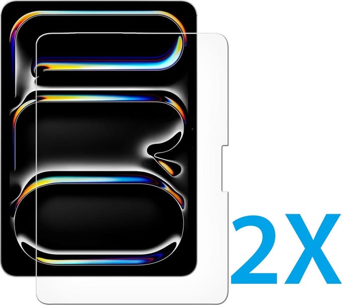 Screen protector Geschikt voor: Apple iPad Pro 11 - 2024 model - 11 inch Tablet Screenprotector 2x - glas - bescherm - beschermglas - ZT Accessoires