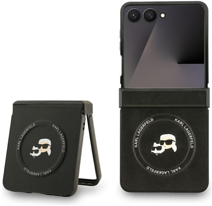 MagSafe hoes voor Samsung Galaxy Z Flip7 F766, Karl Lagerfeld, Karl & Choupette Pins, Zwart