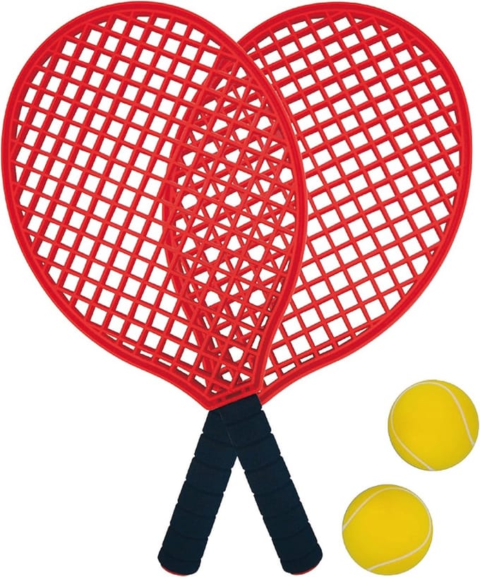 Tafeltennis set met 2 rackets en 2 softballen in net