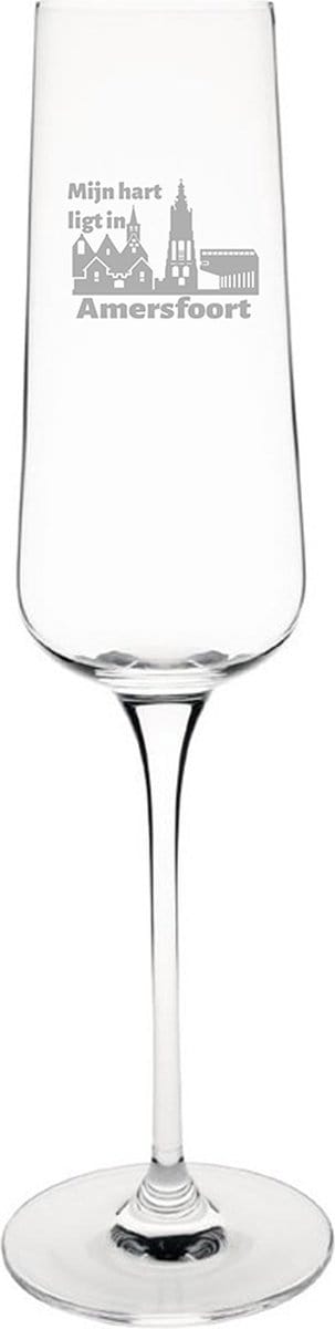 Gegraveerde Champagneglas 27cl Amersfoort