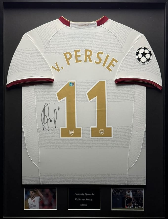 Robin van Persie Arsenal 07/08 ingelijst uit shirt