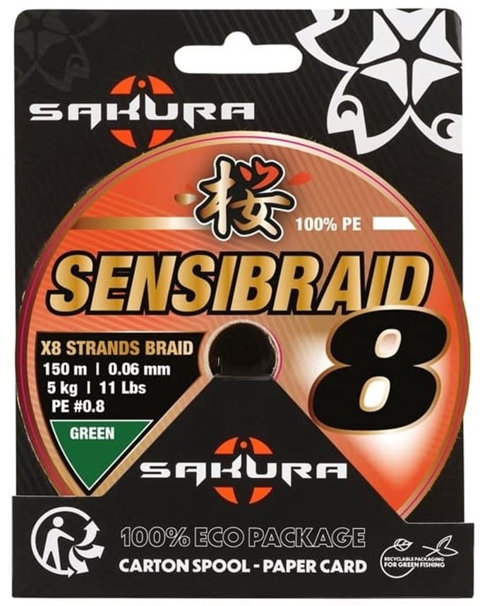 Sakura Sensibraid 8 Green 150m - Maat : 0.20mm