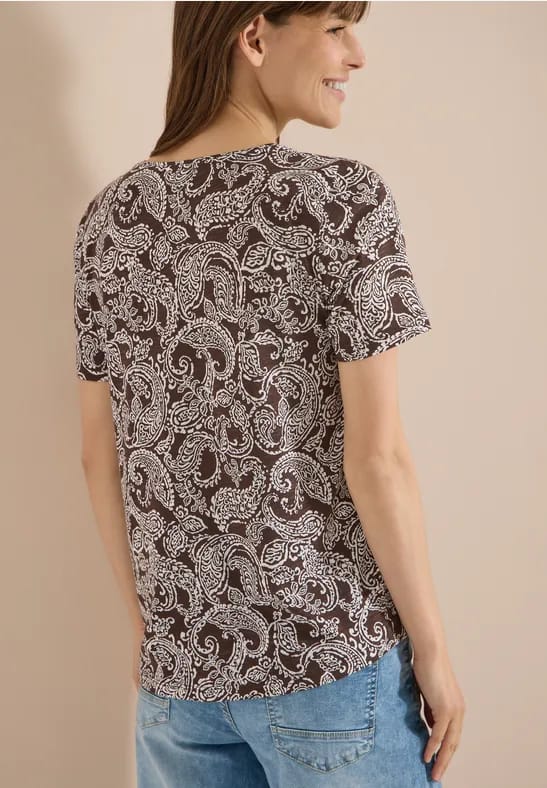 Shirt met ronde hals en patroon