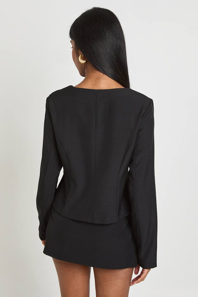 boohoo Dames Getailleerde Mini Rok | Zwart | Maat: 40