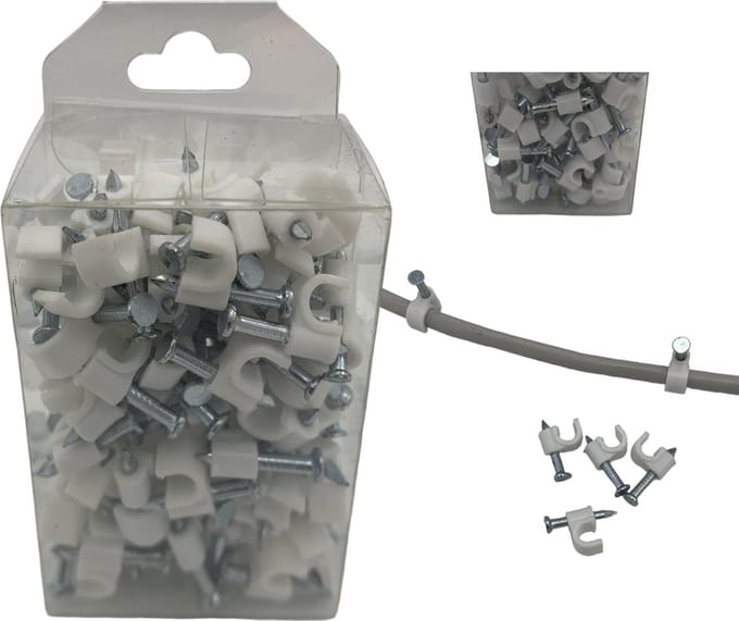 Kabelclips 5mm Rond - 100 stuks .!