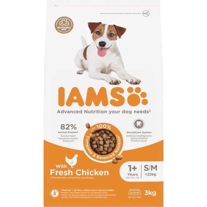IAMS Advanced Nutrition Adult Small & Medium Dog met Kip - Dubbelpak: 2 x 3 kg