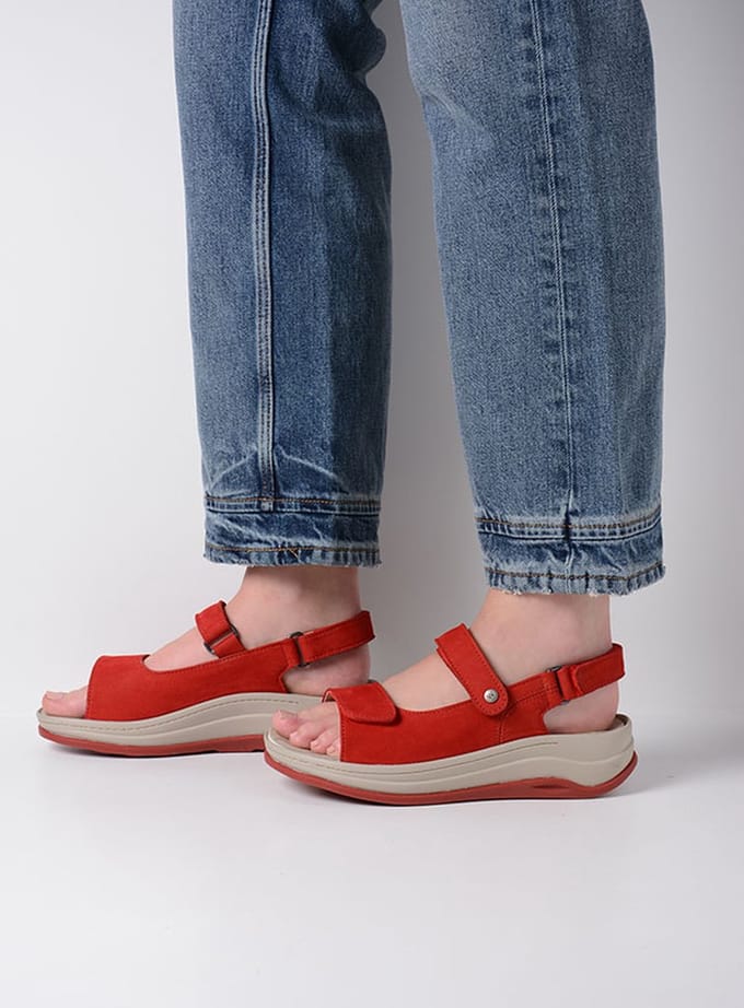 Wolky Sandalen Adura rood nubuck