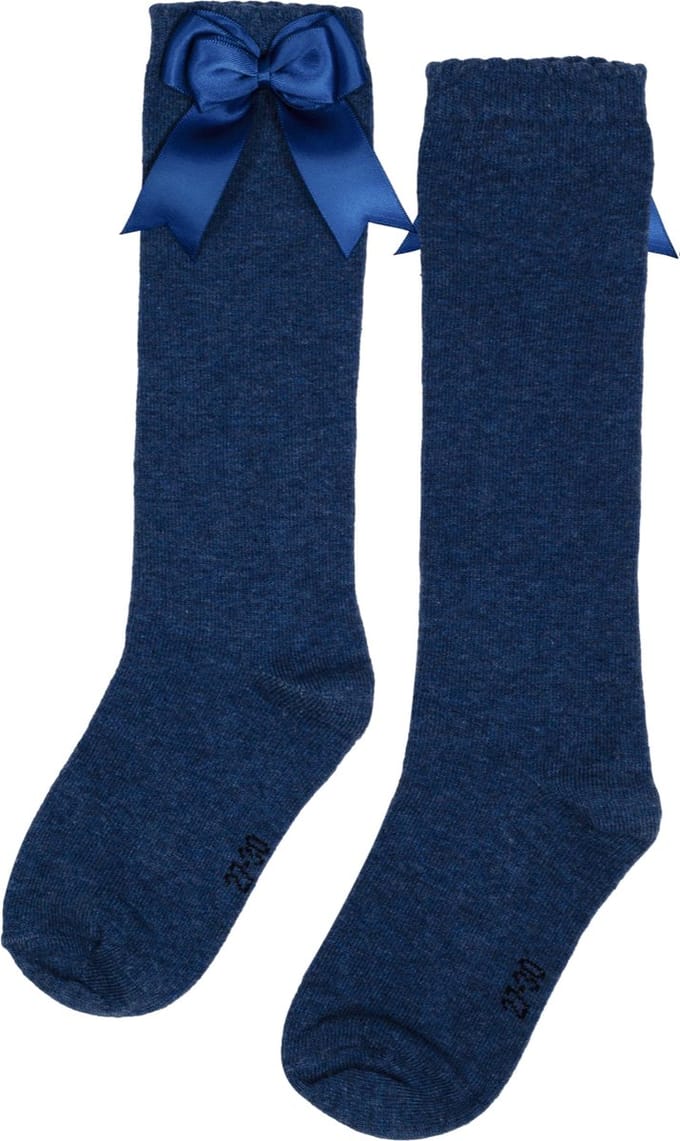 iN Control 2 pack kniekousen met satijnen STRIK - jeans blue mt 17/19