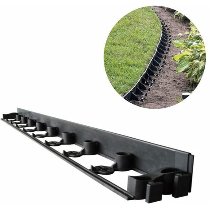 Palisades plastique 6x100cm bordures pelouse massifs noir