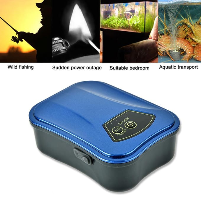 Oplaadbare Luchtpomp AC / DC Pomp Draagbaar Dubbel Gebruik USB of Oplaadbare Zuurstofcompressor blue