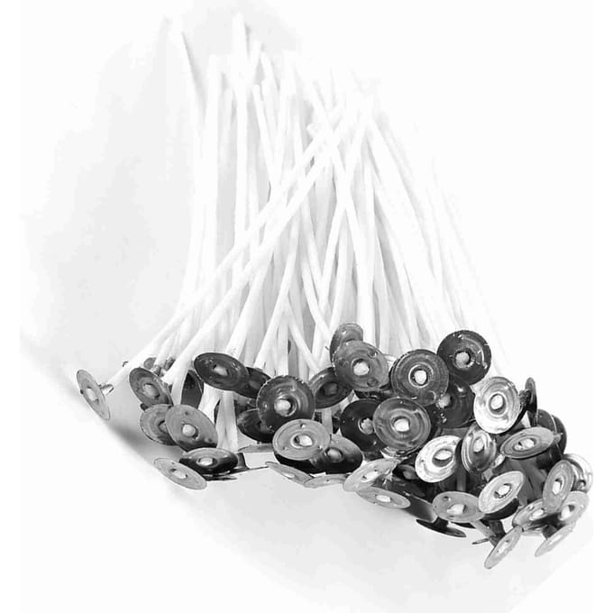 100 Mèches Pré-cirées pour la Fabrication de Bougies Bougies chauffe-plat 10 cm de Long white