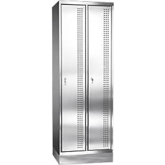 Rvs locker met fitting, 2 compartimenten, B300 mm,
