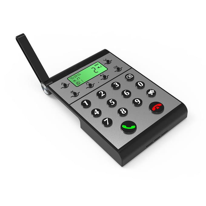 Système d'interphone sans fil Machine d'appel vocal numérique intelligente interphone de bureau sans fil Single Intercom Host noir