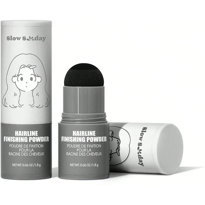 Slow Sunday Hairline Finishing Powder, Zwart, Bedek Wortels, Vul Kale Plekken In, Meerdere Kleuropties, Geschikt Voor Alle Haartypes, Reisbenodigdheden, Halloween & Kerstmis, Geschikt Voor Haarkleuring in Herfst & Winter, Herfstbenodigdheden