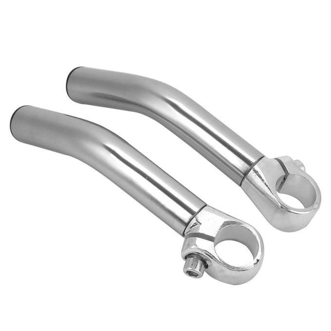1 Paire Alliage d'Aluminium VTT Vélo de Route Guidon Embouts de Guidon argenté