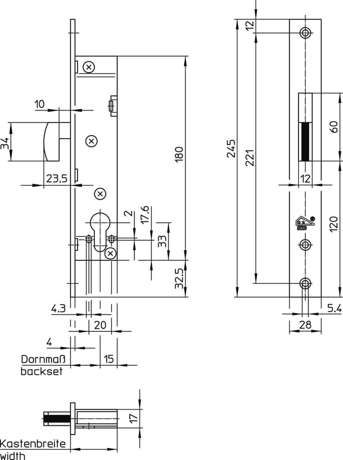 Wilka VH Smalslot RVS Haak 1736-41 PC