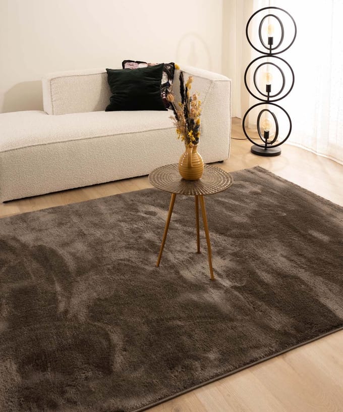 Velours vloerkleed - Flair taupe 240x340