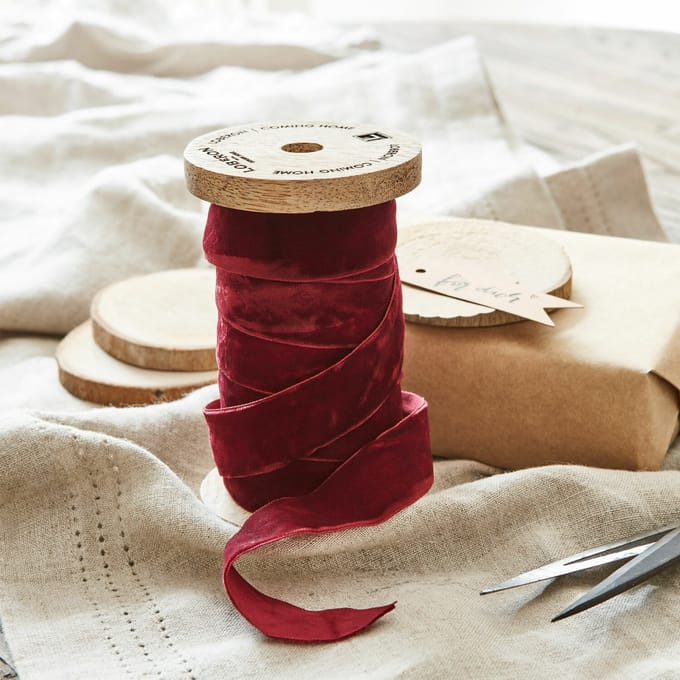 LOBERON Fluwelen lint Andaris rood