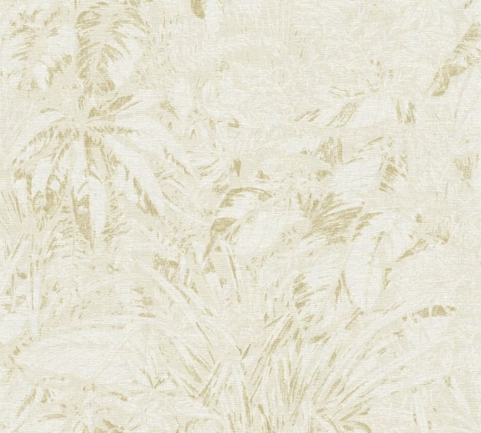 BLADEREN BEHANG | Botanisch - Beige Wit Goud - Living Walls Smart Surfaces