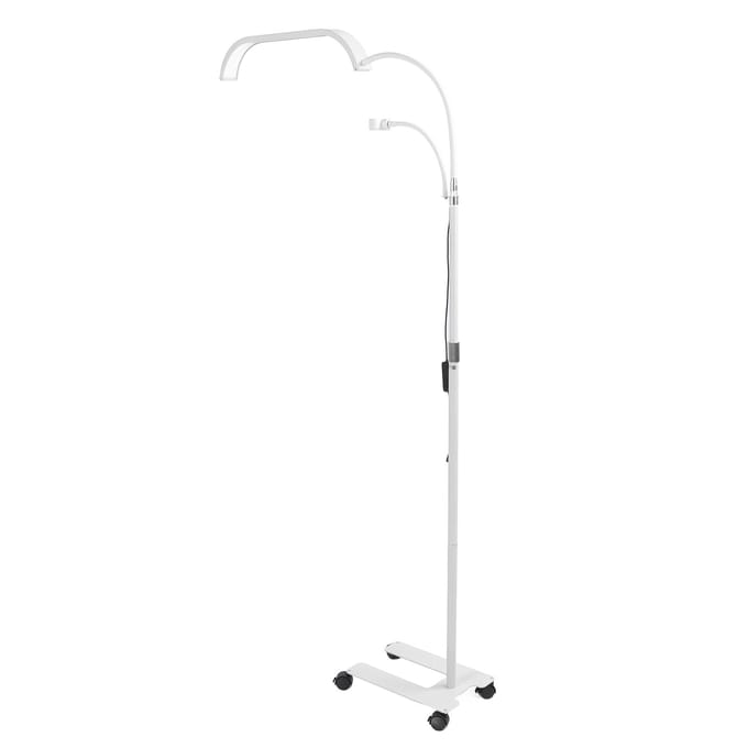 Wimperlicht Wimpertechnicus Extensions Intrekbare Vloerlamp 3200~5600K met Telefoonhouder Rollenbasis EU Plug wit