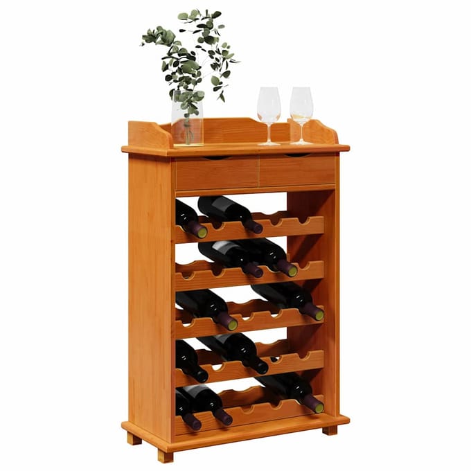 vidaXL - Wijnrek - Bruin - 58 - x - 28 - x - 90 - cm - Massief - grenenhout