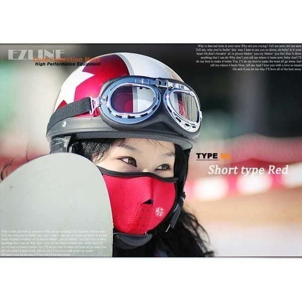 Masque d'équitation - C493D_cot6 - Rouge - Anti-froid - Multi-sport rouge