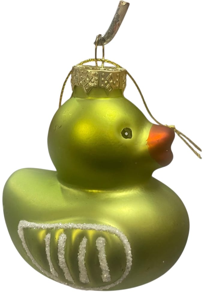 Bad eendje - kerstbal - kerstboomhanger - kleur groen - 8 x 7 x 8 cm