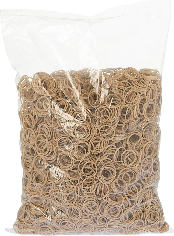 Rubbermagazijn - Elastiekjes - Rubber - Bruin - 20x1,5mm - Circa 6600 stuks - Kleine elastiekjes