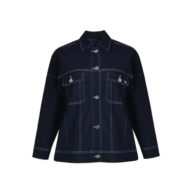 Denim Jas met Borstzakken Dames Mat Fashion