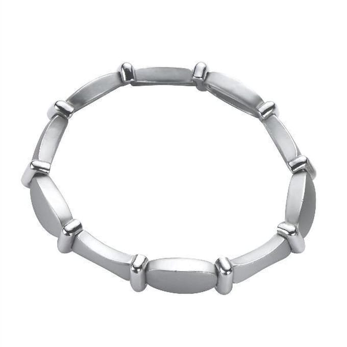 Behave - Zilverkleurige elastische armband - tijdloze look - 17,5 cm