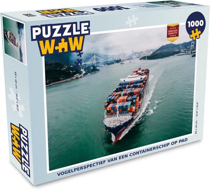 Puzzel een containerschip op pad - Legpuzzel - Puzzel 1000 stukjes volwassenen