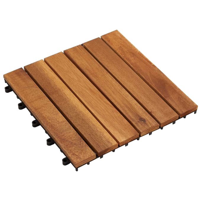 Ensemble de Carrelage de Terrasse 30 pièces Marron 30 x 30 cm Bois Dur d'Acacia Massif