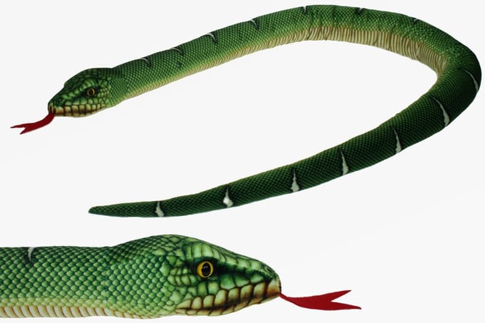 Cornelissen Pluche knuffel dier - groene boom python slang - van 150 cm - slangen - cadeau - kinderen