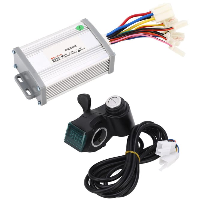 24V 800W Elektrische Fiets Controller Duimgashendel Handvat Kit Lithium Batterij Fiets Retrofit Kit gray